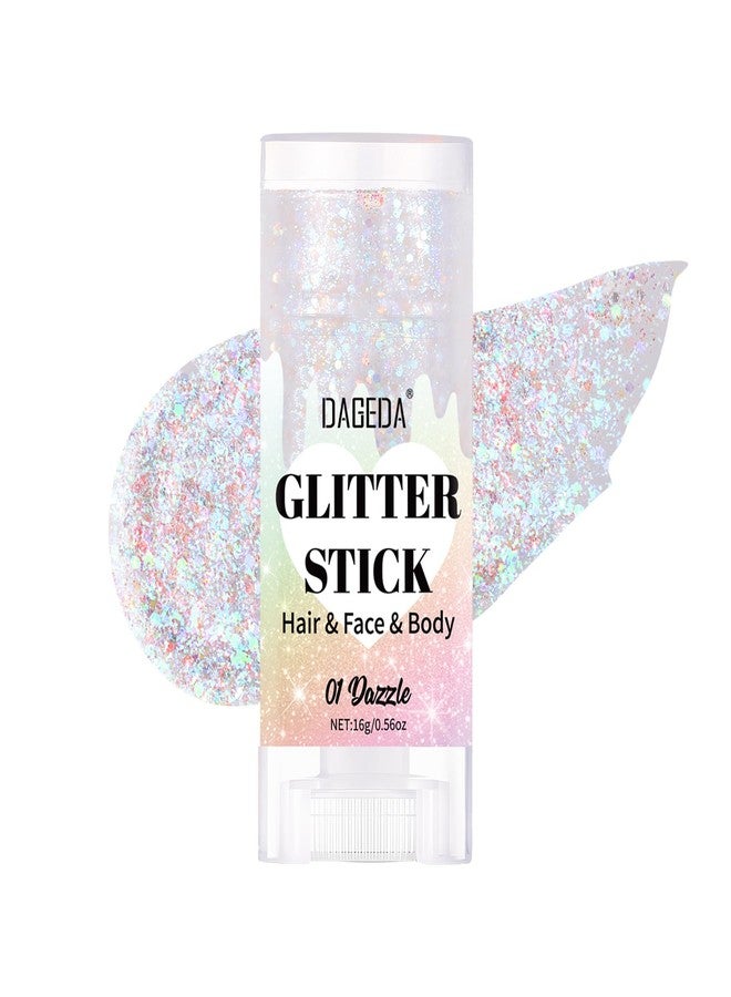 DAGEDA Dazzle Body Glitter Stick,Sparkly Face Glitter Makeup,Holographic Hair Glitters Mermaid Makeup Rave Outfits for Women, Shimmer Face Paint Stick Singer Concert Accessories - Image 1